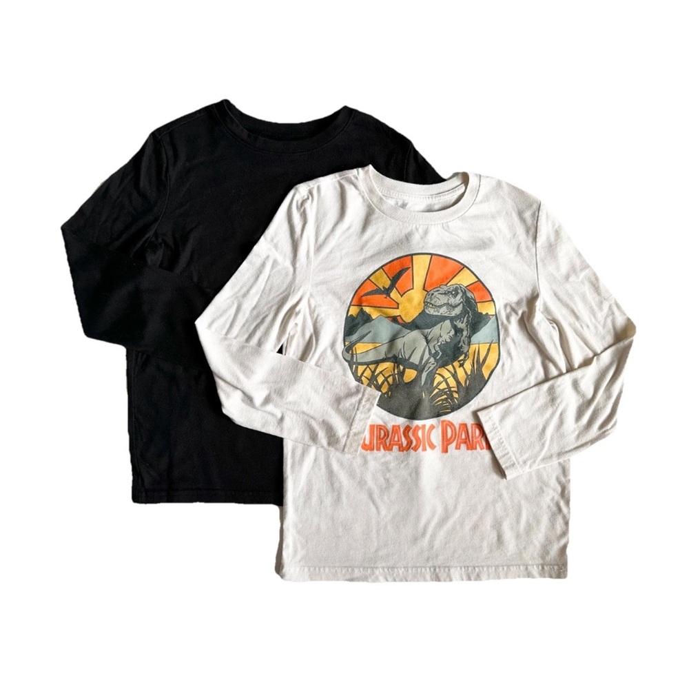 Jumping Beans 2 Pc 7 Long Sleeve T-shirts Essential Black Pocket T Jurassic Park